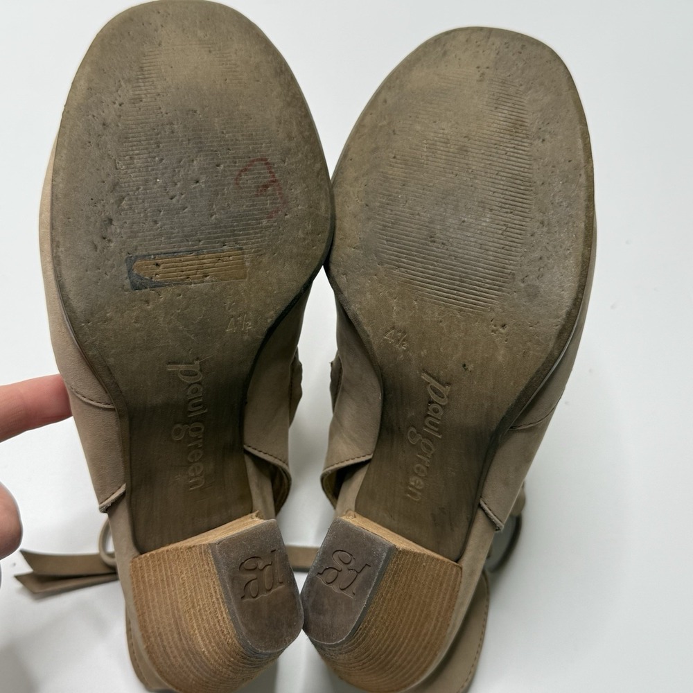 Paul Green Mindy Heels Sisal Nubuk Womens 7 Tan Suede Mule Shoes Sandals - Picture 11 of 14